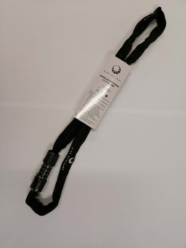Kædelås 3,5x900 mm Sort m/kode