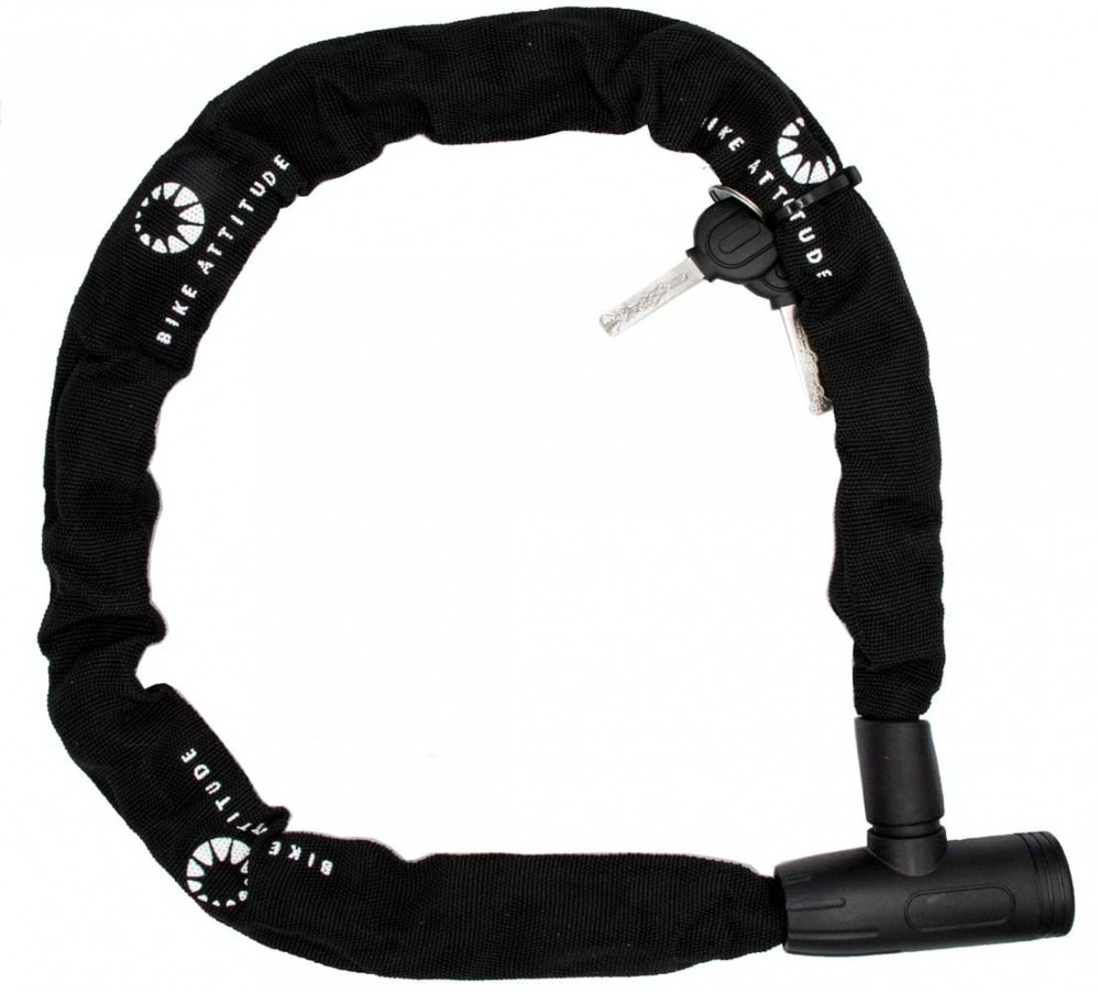 Kædelås 6x900mm m. nøgle sort