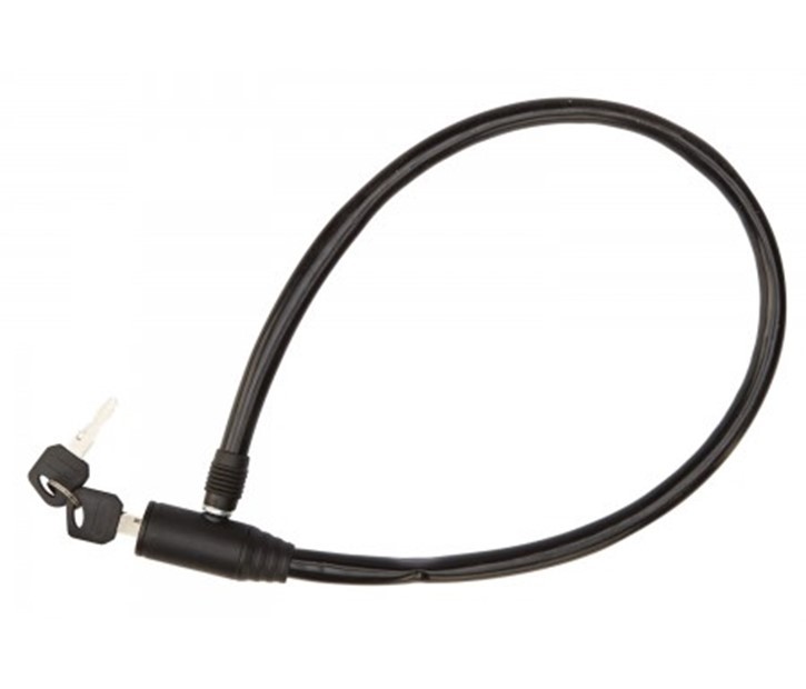 Kabellås 4,5x650 mm Sort m/nøgle