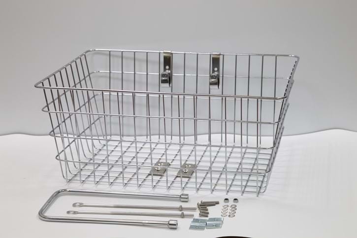 Kurv Cykel For Fastmontering Chrome Polish